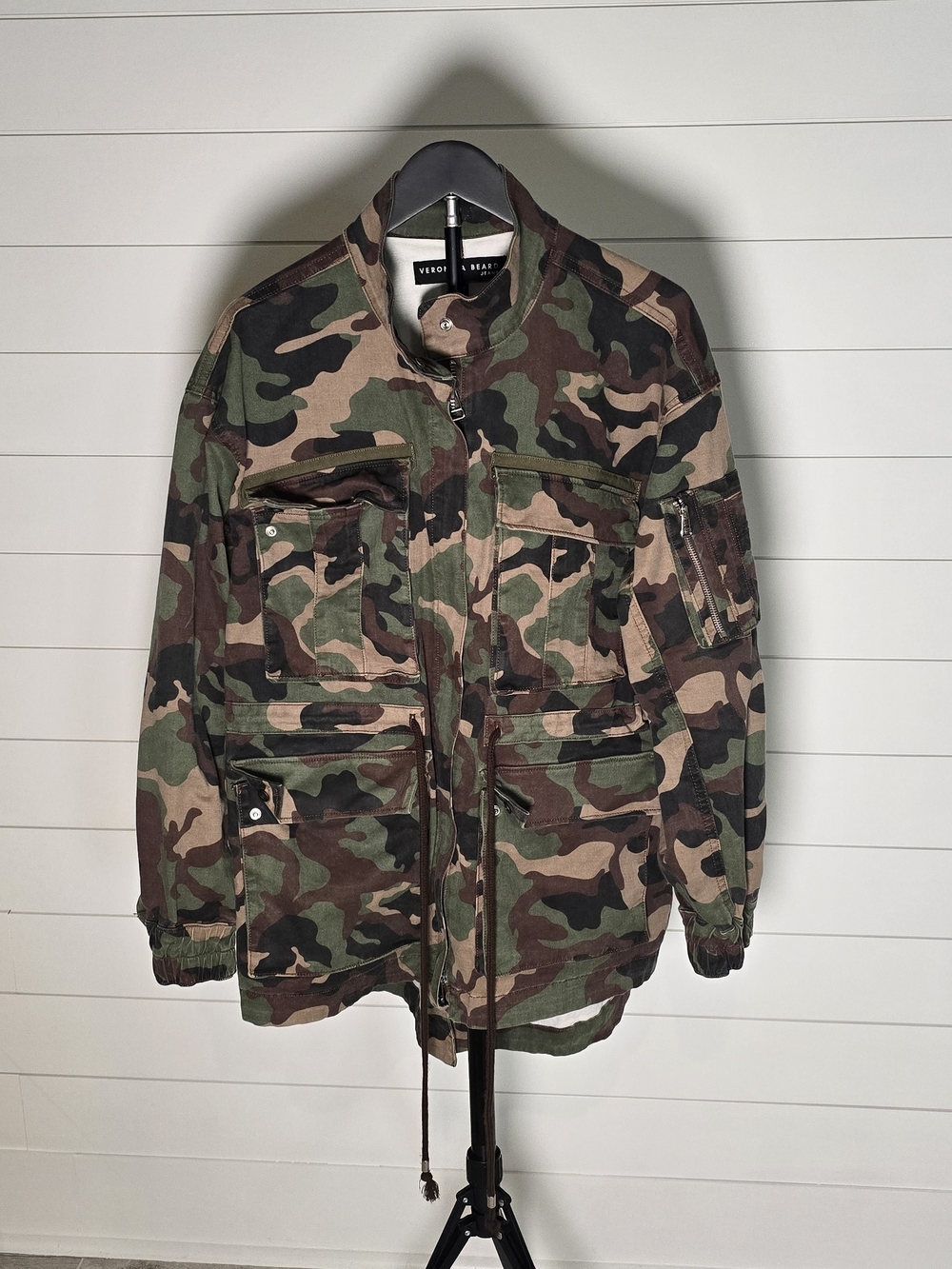 Veronica Beard Sumner  Camouflage Field Jacket - Green & Brown M